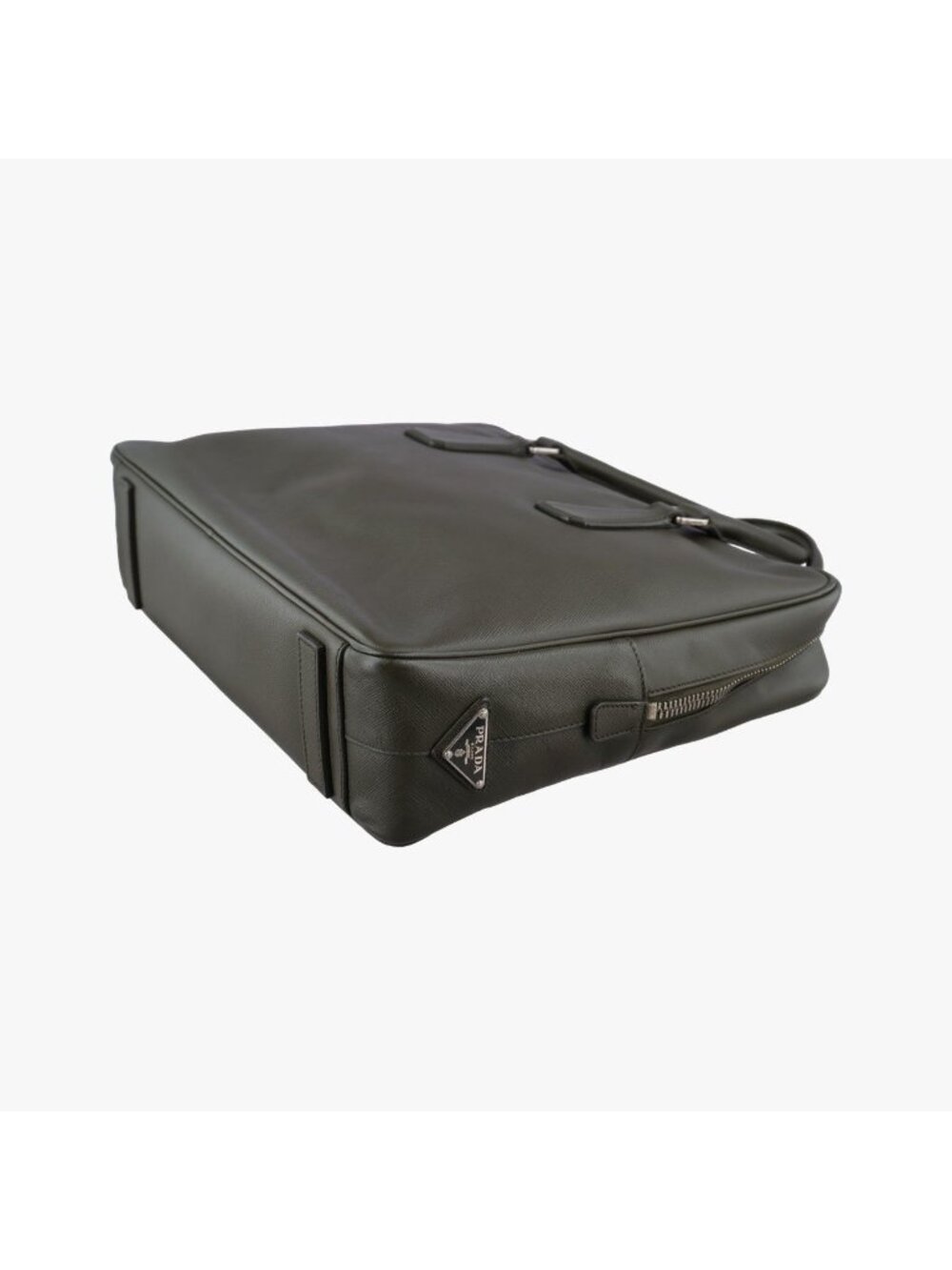 Prada Business Briefcase Green Saffiano Leather 31 - Picture 4 of 15